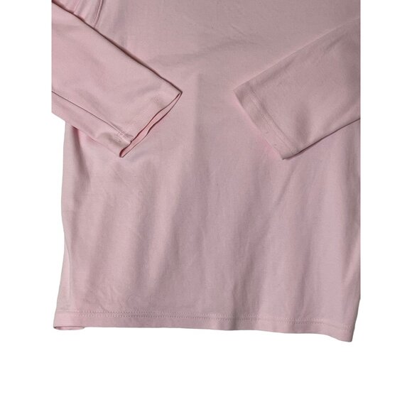 Isaac's Designs Pink Long Sleeve Shirt W/ Floral Rhinestones M Combed Cotton - Picture 8 of 10